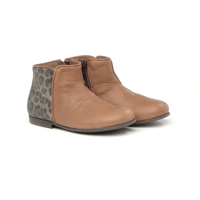 Ankle Boots With Side Zip, Brown