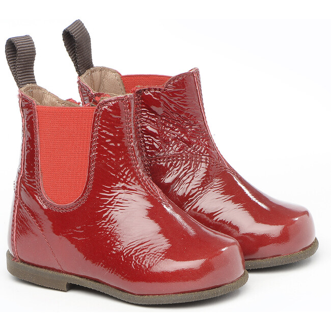 Ankle Boots In Patent Leather, Red