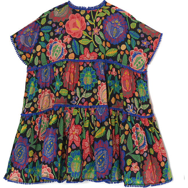 *Exclusive* Zsofia Peasant Matyo Floral Kaftan, Maisonette Blue - Dresses - 2