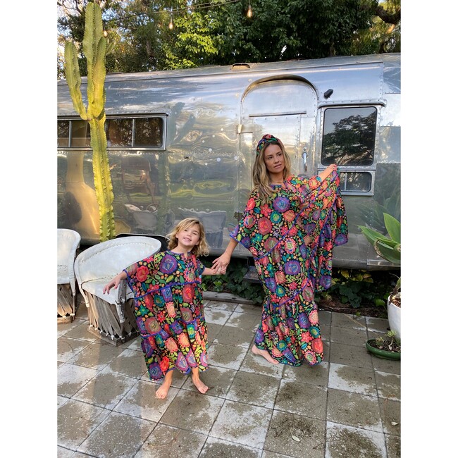 *Exclusive* Zsofia Peasant Matyo Floral Kaftan, Maisonette Blue - Dresses - 4