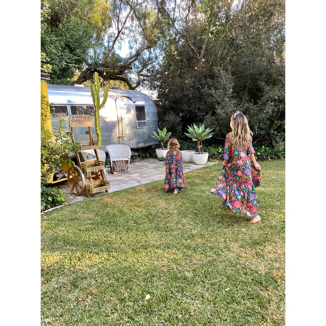 *Exclusive* Zsofia Peasant Matyo Floral Kaftan, Maisonette Blue - Dresses - 5