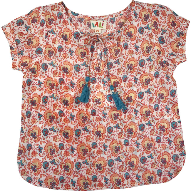 Princess Top, Pink Block Print - Blouses - 1