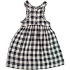 Pinafore Dress, Black Chex - Dresses - 2