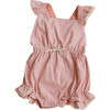 Peach Gingham Poppy Romper - Rompers - 1 - thumbnail