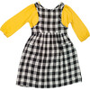 Pinafore Dress, Black Chex - Dresses - 4