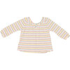 Olive Top, Rainbow Stripes - Blouses - 1 - thumbnail