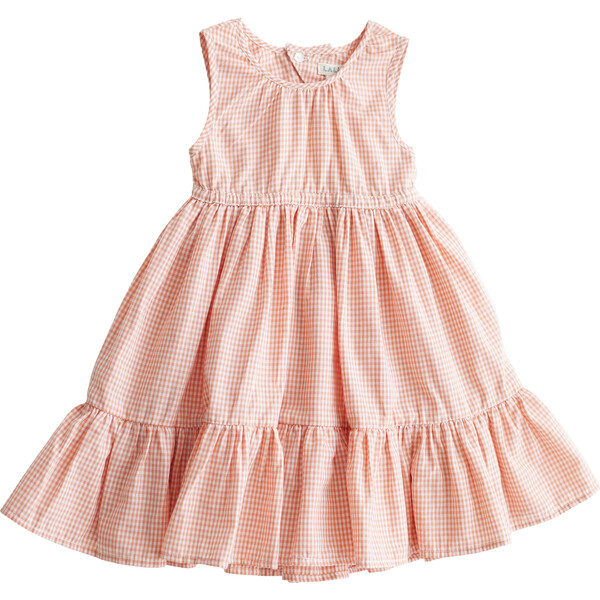Peach Gingham Chloe Dress - Lali Dresses | Maisonette