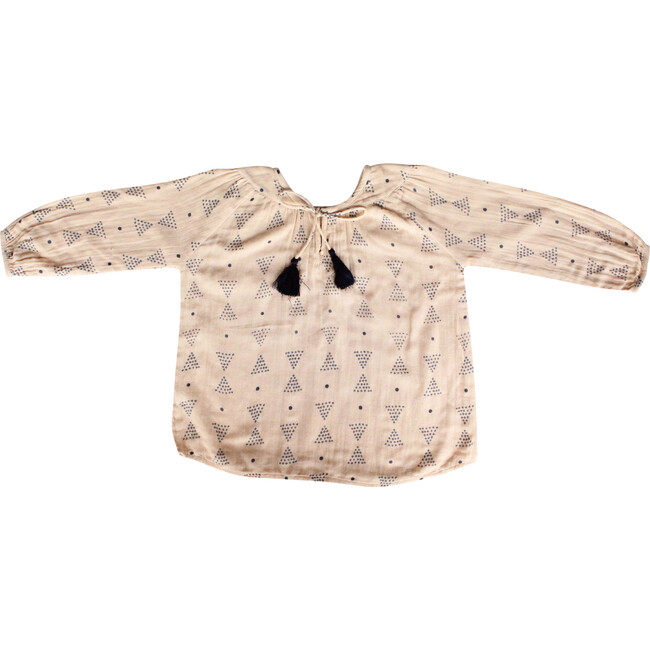 Olive Top, Cream Triangles - Blouses - 1