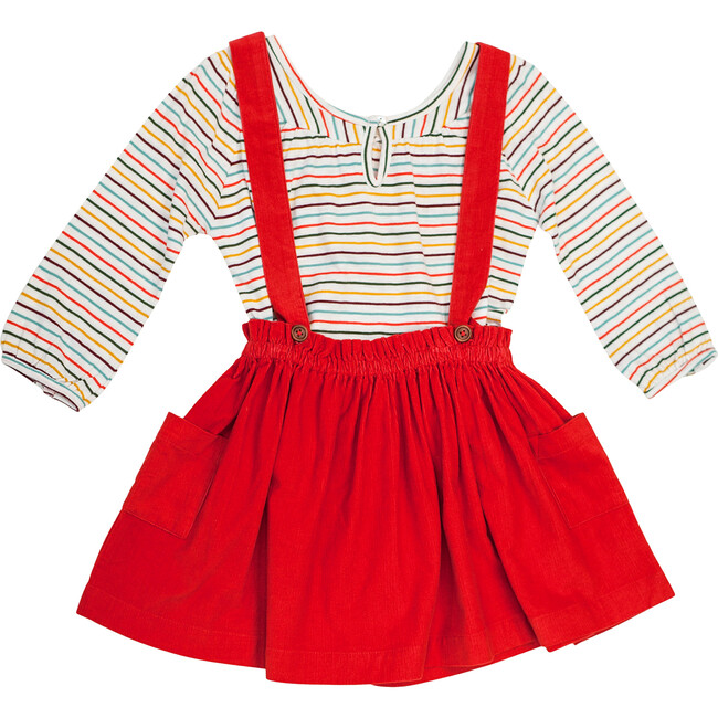 Olive Top, Rainbow Stripes - Blouses - 2