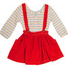 Olive Top, Rainbow Stripes - Blouses - 2