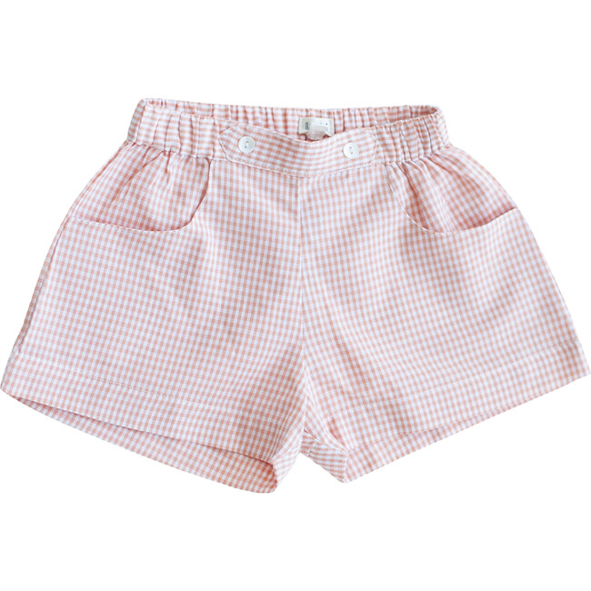Peach Gingham Begonia Shorts - Shorts - 1