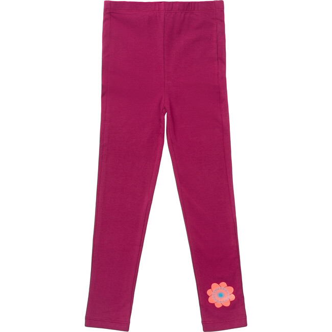 Organic Cotton Leggings, Magenta - Leggings - 1