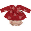 Garnet Baby Wrap Set, Red - Onesies - 1 - thumbnail
