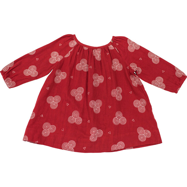 Garnet Baby Peasant Dress, Red - Dresses - 1