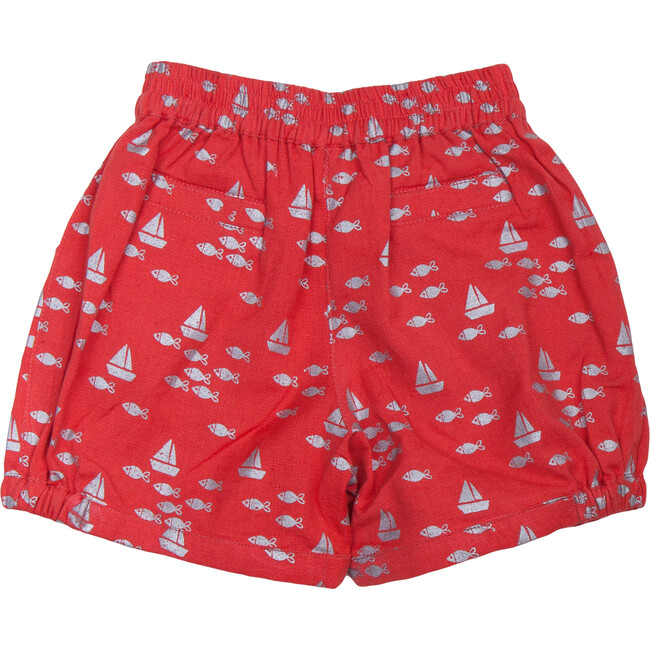 Linen Sailboat Shorts, Red - Shorts - 2