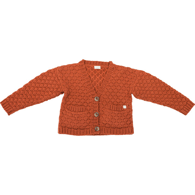 Alpaca Wool Cardigan, Rust - Sweaters - 1