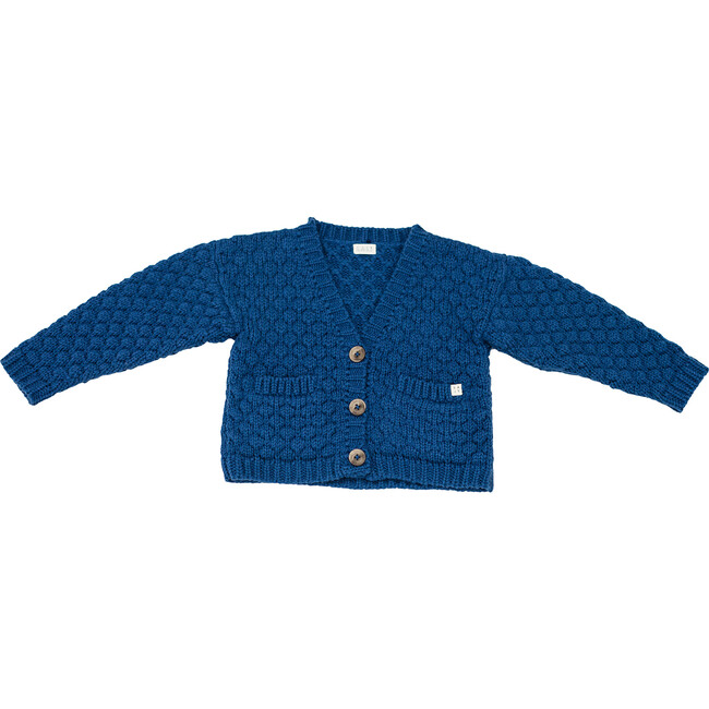 Alpaca Wool Cardigan, Blue - Sweaters - 1