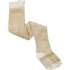 *Exclusive* Ribbed Cotton Tights, Cream Lurex - Tights - 2