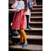 *Exclusive* Ribbed Cotton Tights, Navy Blue - Tights - 4