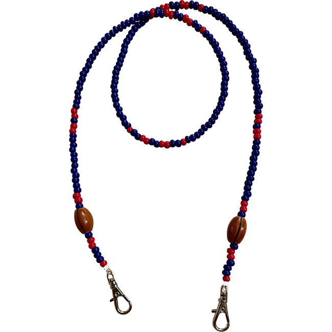 Navy & Red Football Mask Chain