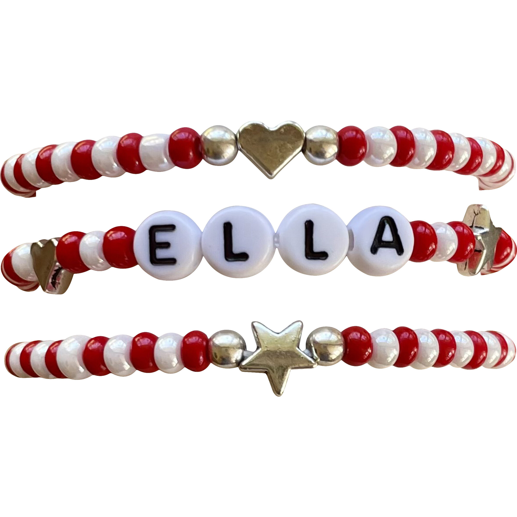 Red & White Bracelet Set - Bracelets - 1