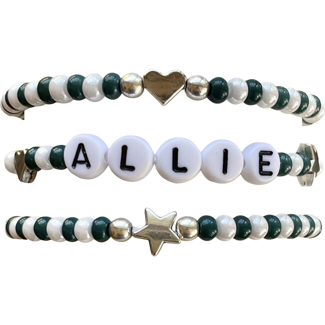 Green & White Bracelet Set