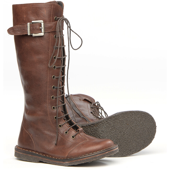 Lace-Up Boots In Brown Leather - Boots - 2