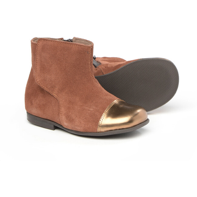 Ankle Boots In Suede Leather, Brown - Booties - 2