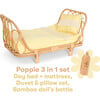 3-in-1 Rattan Doll Daybed Set, Yellow - Dollhouses - 1 - thumbnail