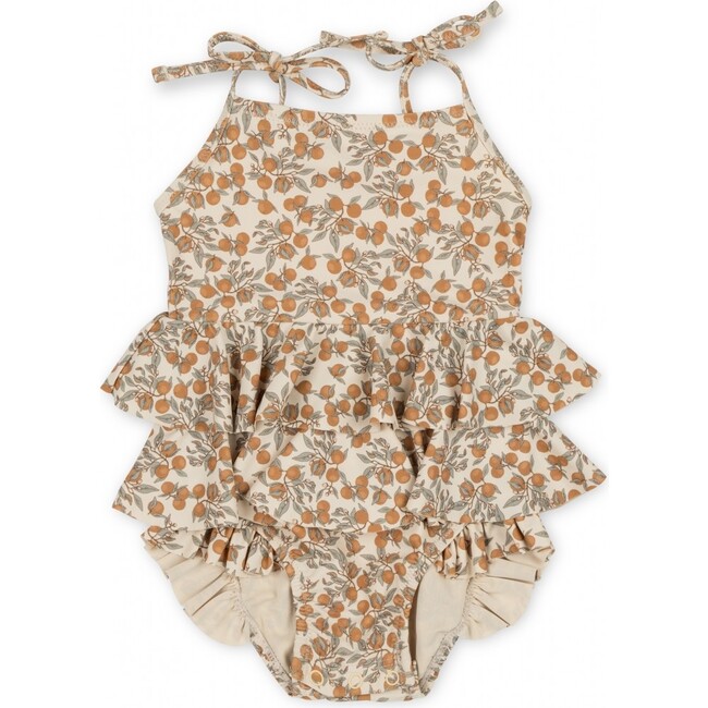 Manuca Frill Swimsuit, Orangery Beige - One Pieces - 1