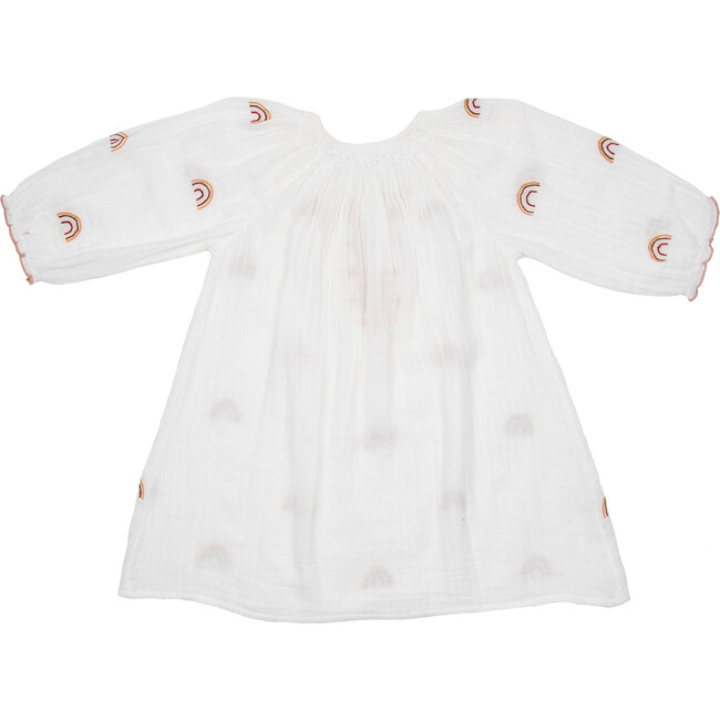Ava Dress, Gardenia w/ Rainbow Embroidery - Dresses - 2