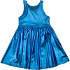 Liza Lame Dress, Blue Metallic - Dresses - 1 - thumbnail