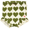 Organic Diaper Cover, Olive Hearts - Bloomers - 1 - thumbnail
