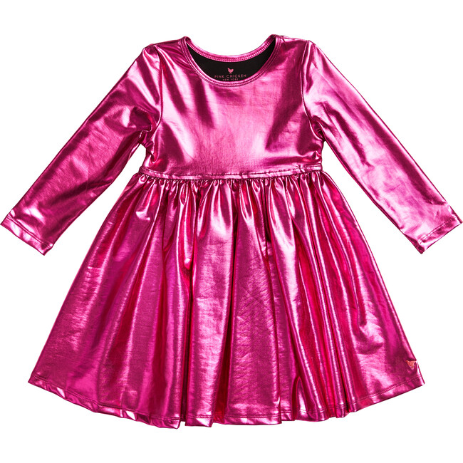 Liza Lame Dress, Pink Metallic - Dresses - 1