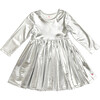 Liza Lame Dress, Silver Metallic - Dresses - 1 - thumbnail