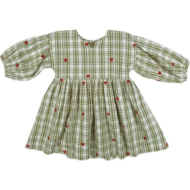 Celeste Dress, Army Green Plaid - Dresses - 1