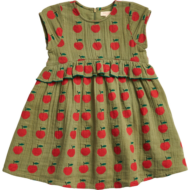 Caroline Dress, Olive Green Apple - Dresses - 1