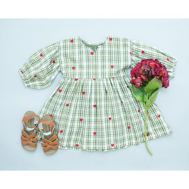 Celeste Dress, Army Green Plaid - Dresses - 2