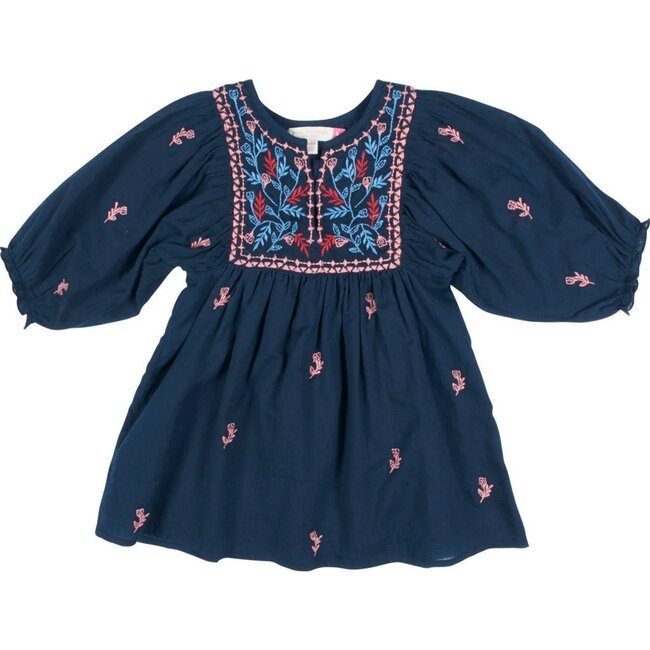 Ava Bella Dress, Blues & Embroidery - Dresses - 1