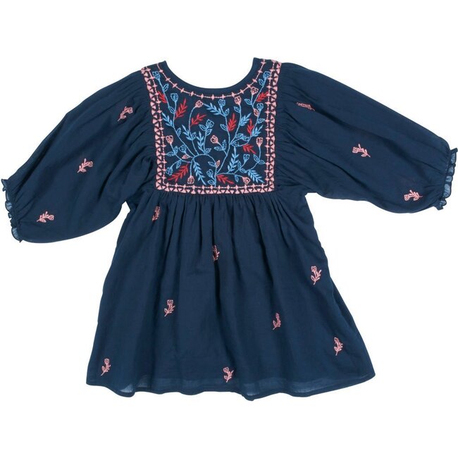 Ava Bella Dress, Blues & Embroidery - Dresses - 2