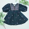Ava Bella Dress, Blues & Embroidery - Dresses - 3