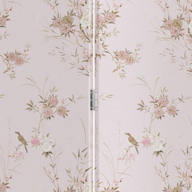Lisbon Screen, Bird Chinoiserie Pink