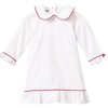 White Sophia Nightgown, Red Piping - Nightgowns - 1 - thumbnail