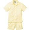 Short Pajama Set, Yellow Gingham - Pajamas - 1 - thumbnail