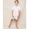 Classic White Short Set with Navy Piping - Pajamas - 2