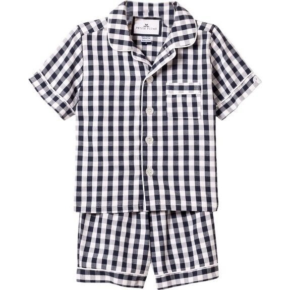 Navy Gingham Short Set - Petite Plume Sleepwear | Maisonette