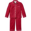 Burgundy Flannel Pajamas with Double Piping - Pajamas - 1 - thumbnail