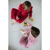 Burgundy Flannel Pajamas with Double Piping - Pajamas - 2