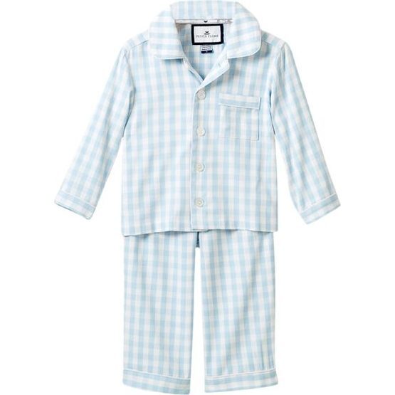 Light Blue Gingham Pajamas - Petite Plume Sleepwear | Maisonette