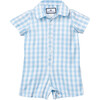 Light Blue Gingham Summer Romper - Rompers - 1 - thumbnail